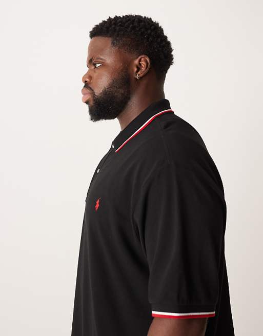 Polo Ralph Lauren Big & Tall Icon Logo Pique Polo In Black