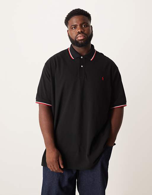 Polo Ralph Lauren Big & Tall icon logo pique polo in black