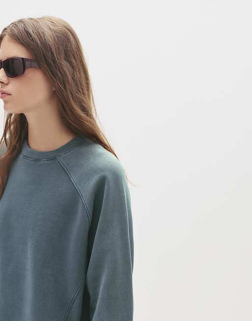 Pull&Bear Basic Fleece Sweatshirt In Greyish