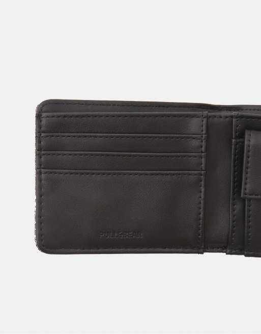 Pull&Bear Faded Leather Effect Wallet In Grey