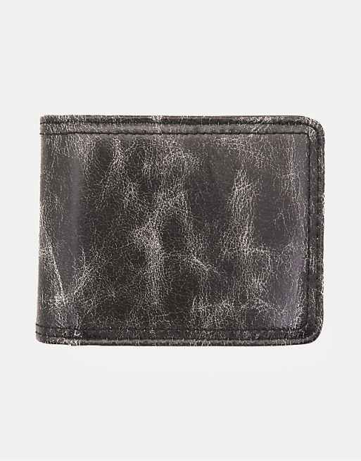 Pull&Bear Faded leather effect wallet in grey
