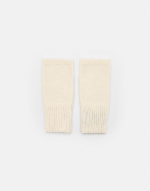 Pull&Bear Knit fingerless gloves in beige