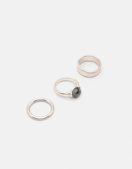 Pull&Bear Pack of 3 rings in others