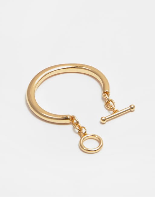 Pull&Bear Rigid Chain Bracelet In Gold