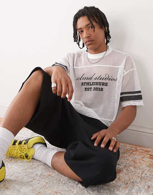 Reclaimed Vintage Airtex Boxy Cropped Tee With Graphic Print In White