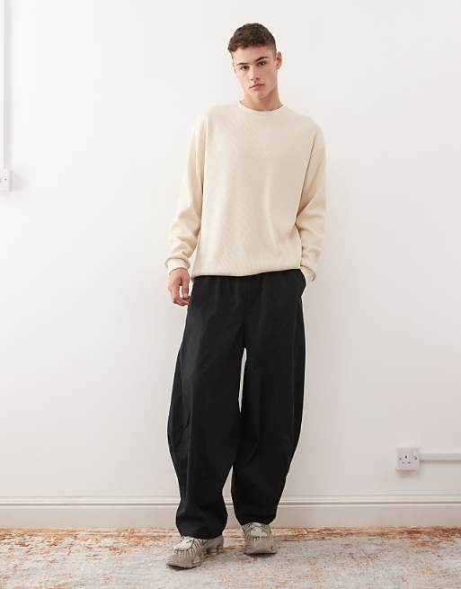 Reclaimed Vintage Balloon Leg Trouser In Washed Black