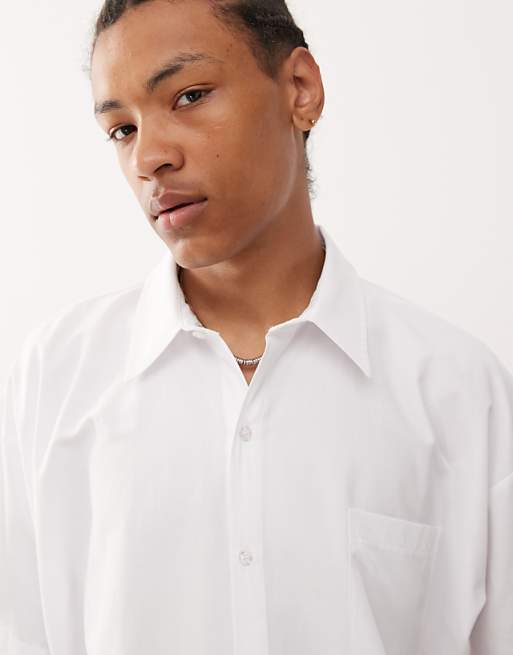Reclaimed Vintage Boxy Poplin Shirt In White