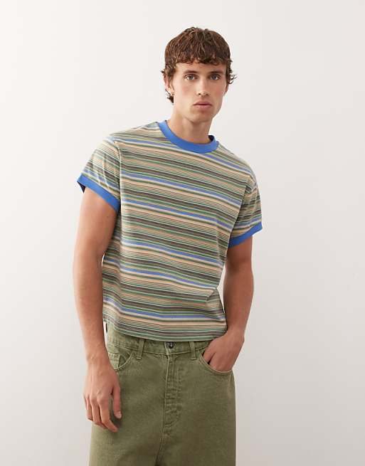 Reclaimed Vintage boxy ringer tee in mixed stripe