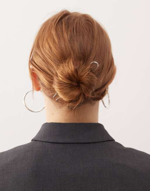 Reclaimed Vintage French Hair Pin In Silver