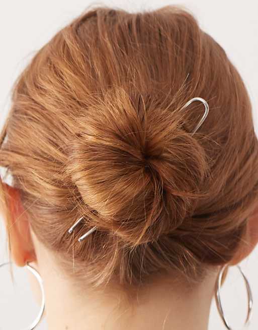 Reclaimed Vintage french hair pin in silver