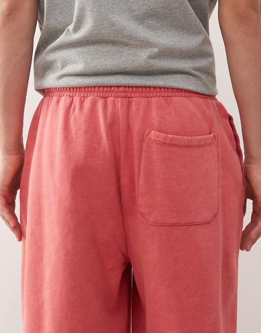 Reclaimed Vintage Heavyweight Wide Leg Jogger In Washed Red