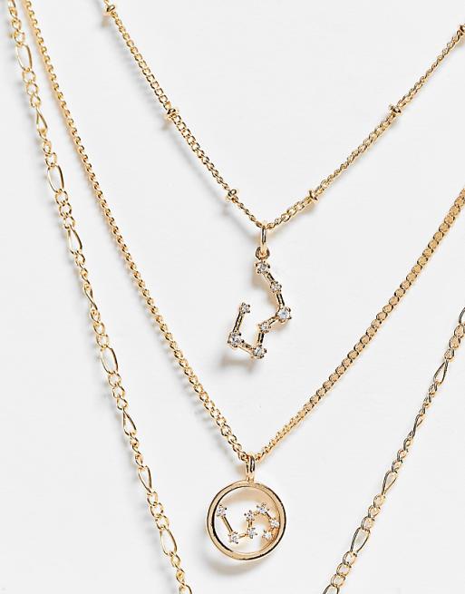 Reclaimed Vintage Inspired Constellation Star Multirow Necklace
