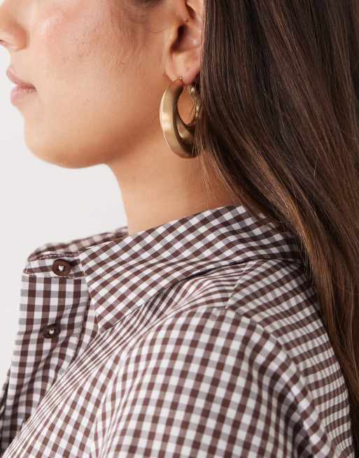 Reclaimed Vintage Oversized Antique Hoop Earrings In Burnished Gold