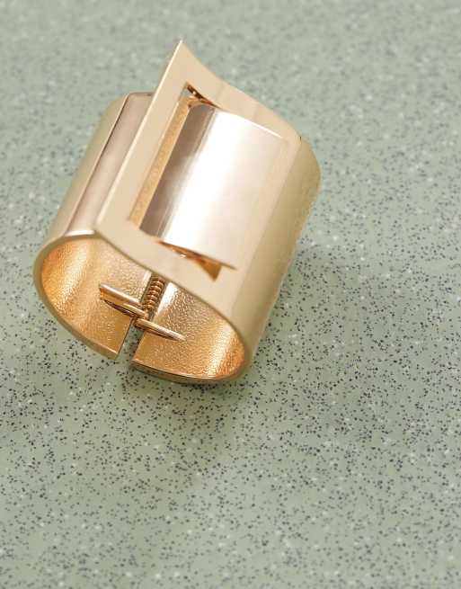 Reclaimed Vintage Oversized Buckle Bangle In Gold