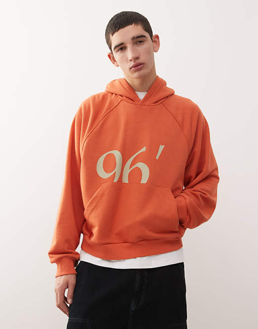 Reclaimed Vintage oversized hoodie with graphic in washed red