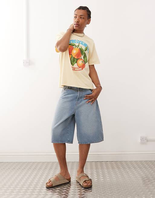 Reclaimed Vintage Oversized T-shirt With Lemon Print In Buttermilk Yellow