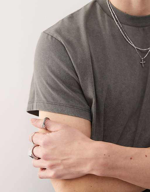 Reclaimed Vintage Slim Cropped Boxy T-shirt In Khaki