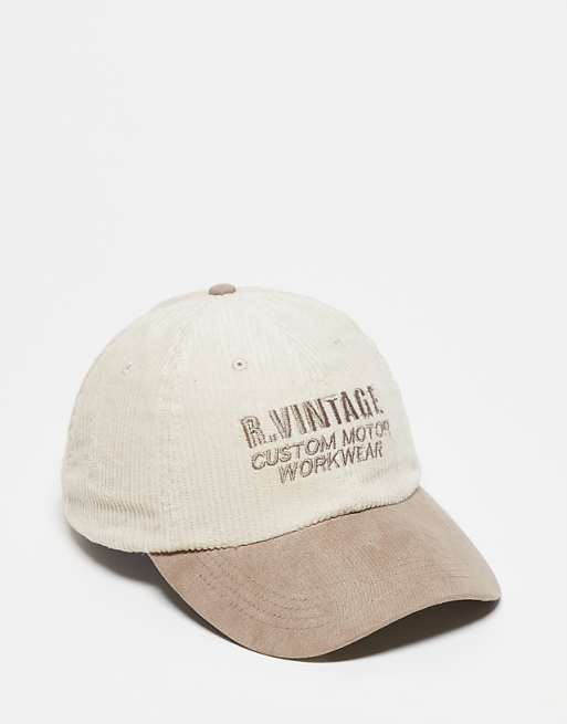 Reclaimed Vintage unisex cap with branding in cream cord