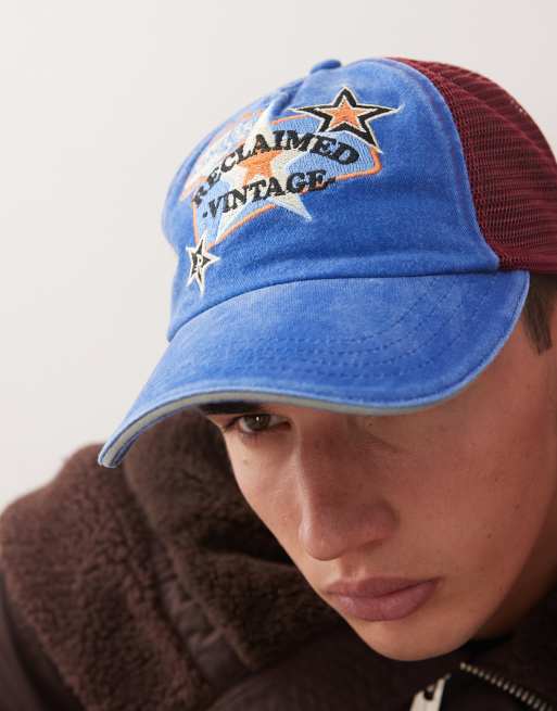 Reclaimed Vintage Unisex Cap With Star And Logo In Washed Blue