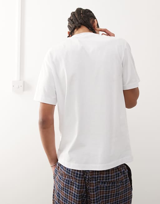 Reclaimed Vintage Unisex Fisherman Graphic T-shirt In White
