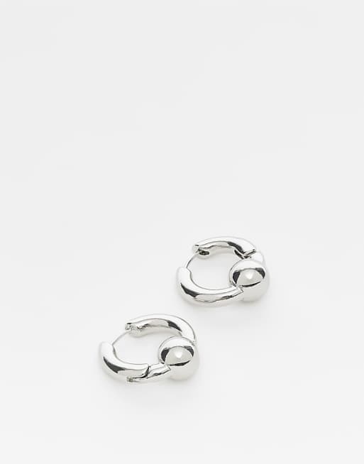 Reclaimed Vintage unisex hoop earrings in silver