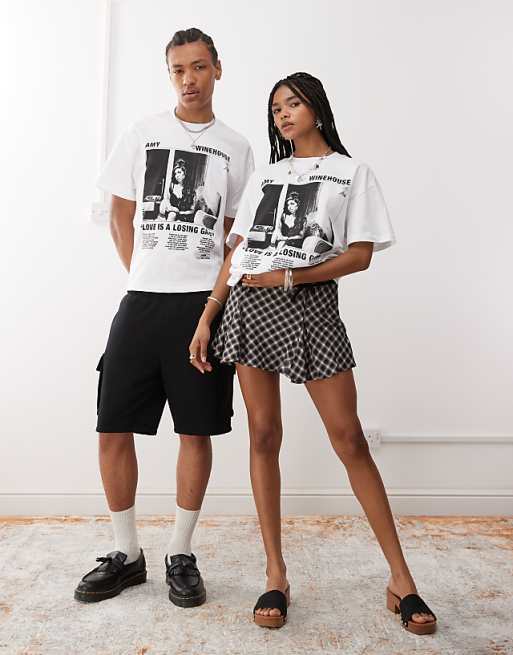 Reclaimed Vintage Unisex Licensed Amy Winehouse T-shirt In White