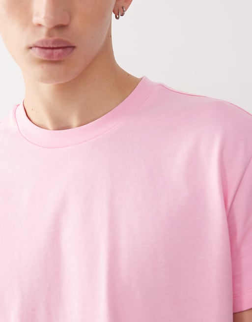 Reclaimed Vintage Unisex Slim Cropped Boxy T-shirt In Pink