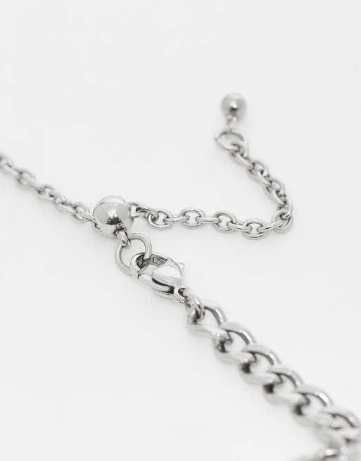 Reclaimed Vintage Unisex Stainless Steel Chunky Waterproof Everyday Chain Necklace In Silver