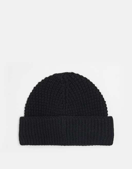 Reclaimed Vintage Unisex Waffle Beanie In Black