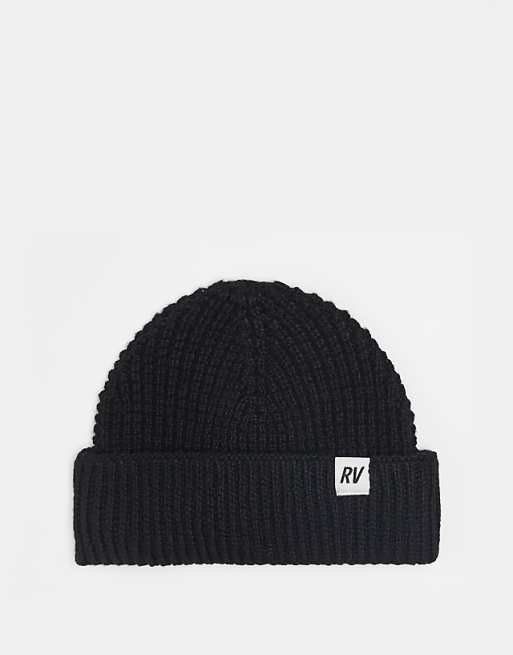 Reclaimed Vintage unisex waffle beanie in black