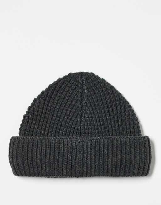 Reclaimed Vintage Unisex Waffle Beanie In Charcoal