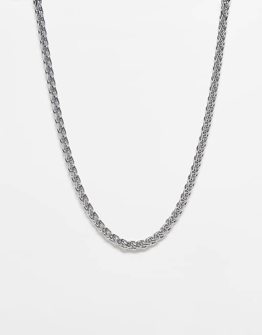 Reclaimed Vintage unisex waterproof stainless steel everyday chain necklace in silver
