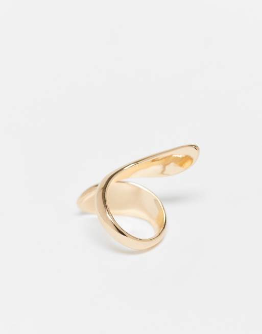 Reclaimed Vintage Unisex Wraparound Ring In Gold