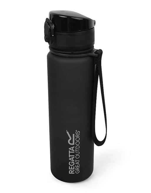 Regatta 0.6 litre tritan flip lid bottle in black