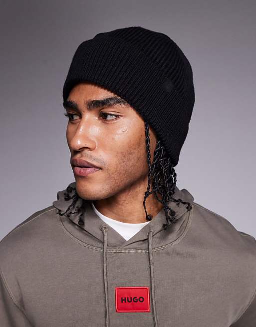 River Island fisherman beanie in black