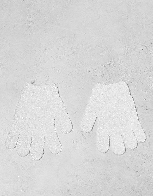 Rose & Caramel White Exfoliating Gloves