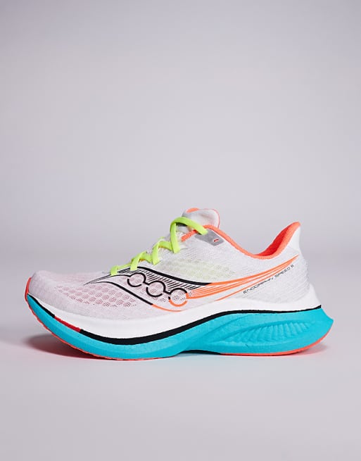 Saucony Endorphin Speed 5 Running Trainers In White And Mutant