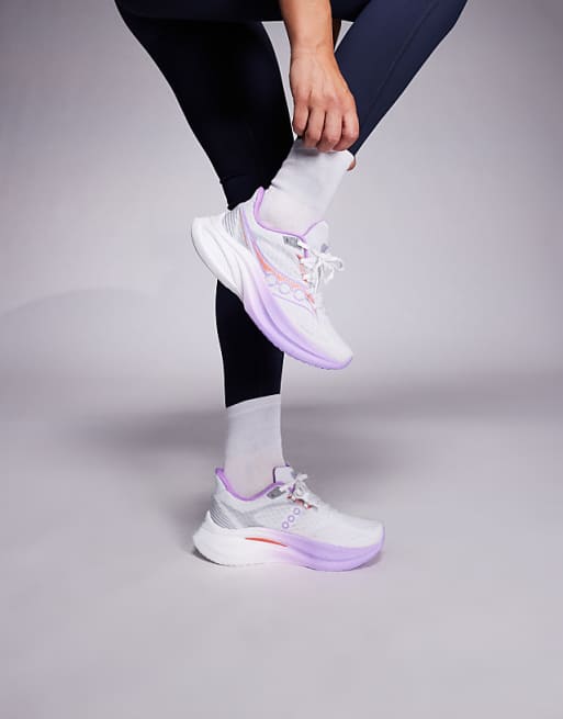 Saucony Endorphin Speed 5 running trainers in white and crocus