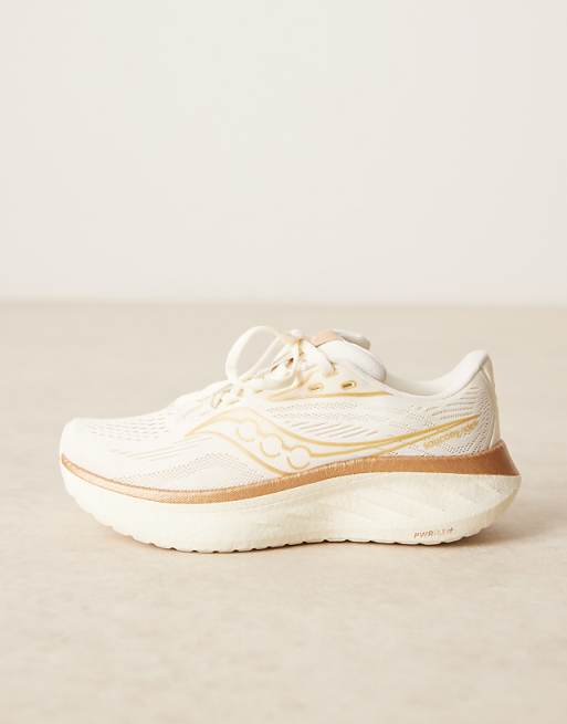Saucony Ride 18 Neutral Cushioning Trainers In Vanilla