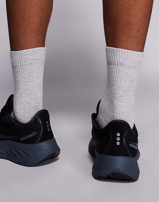 Saucony Ride 18 Running Trainers In Black And Shadow