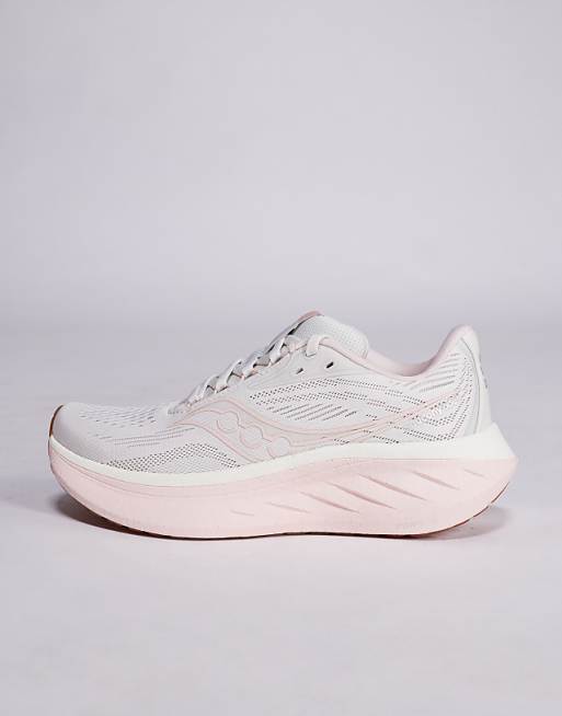 Saucony Ride 18 Running Trainers In Quartz And Peony