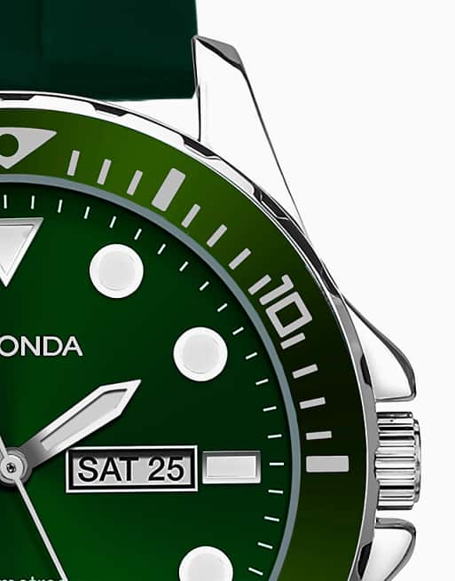 Sekonda Balearic 44mm Round Silver Watch In Black - DGREEN