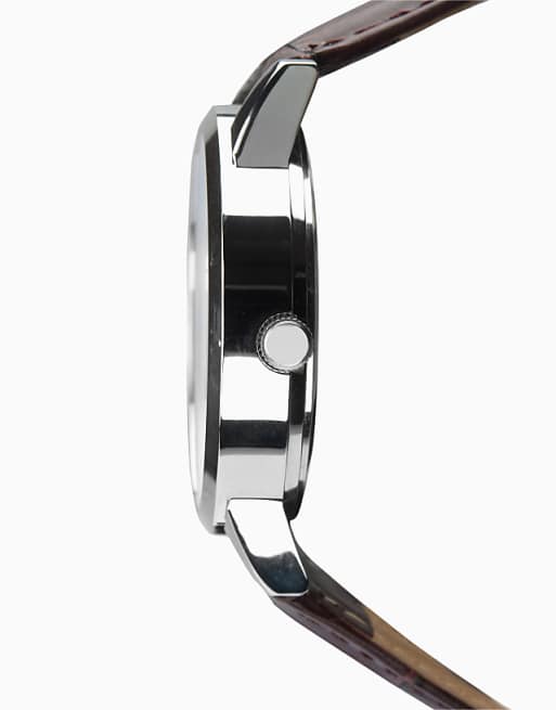 Sekonda Jackson 40mm Round Silver Watch In Blue - MBLUE