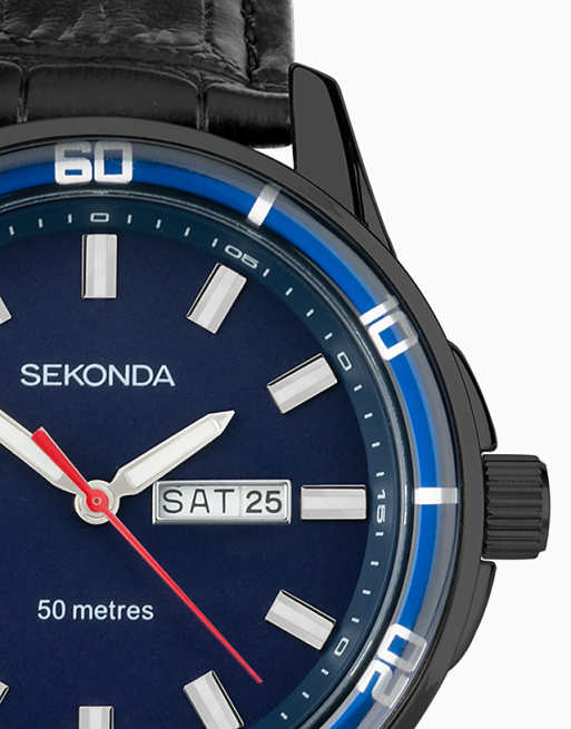Sekonda Midnight Mens 44mm Analogue Watch In Black