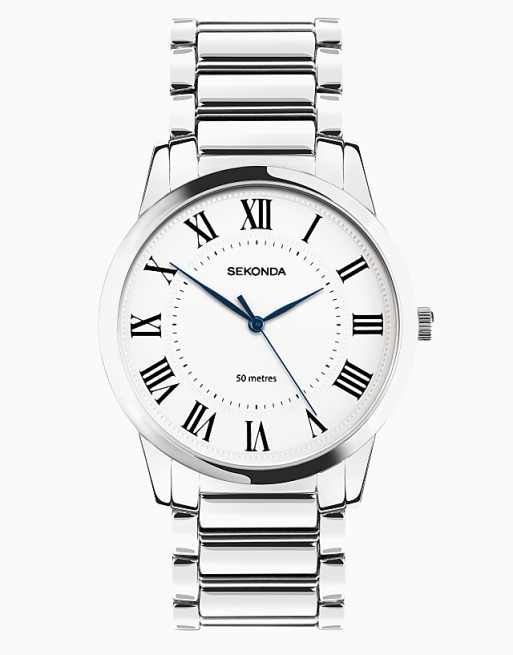 Sekonda Sekonda beaumont 40mm round silver watch in silver