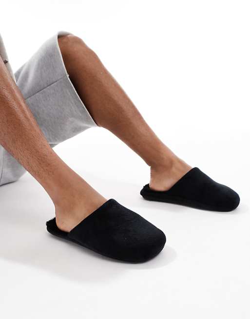 SEQWL Mslip Fur Lined Slippers In Black