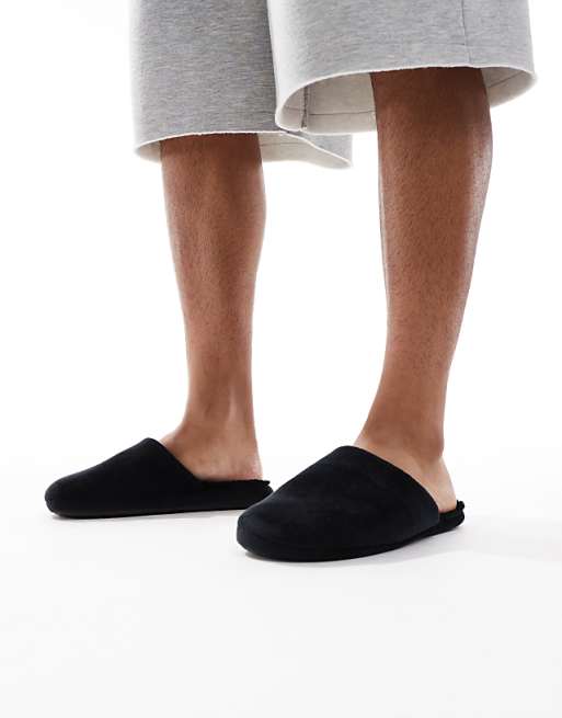 SEQWL Mslip fur lined slippers in black