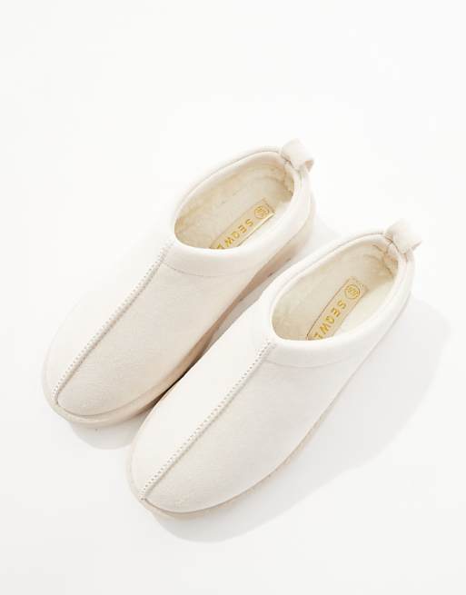 SEQWL Suedette Mules In Cream