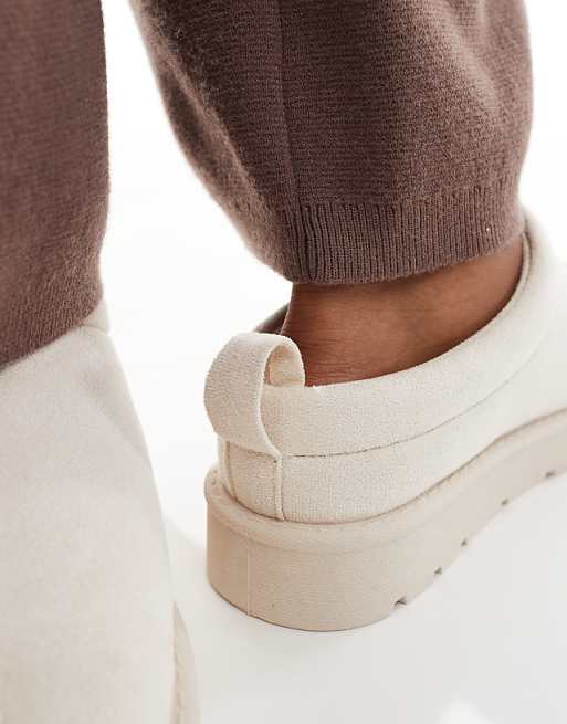 SEQWL Suedette Mules In Cream