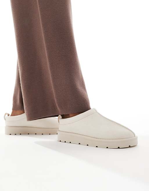 SEQWL suedette mules in cream